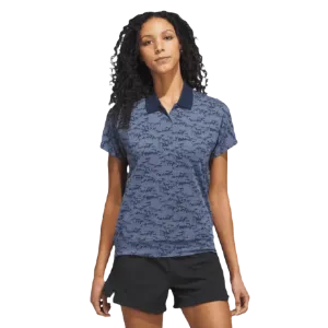 Adidas Ladies Go-To Printed Golf Polo Shirt - Navy