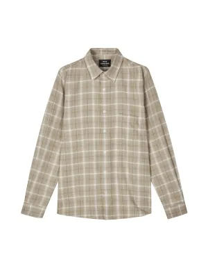 Alaska Flannel Check Sune Shirt, Vanilla Ice/Silver Sage Check