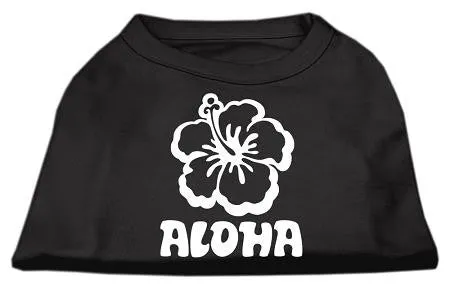 Aloha Flower Screen Print Shirt Black  XXXL (20)