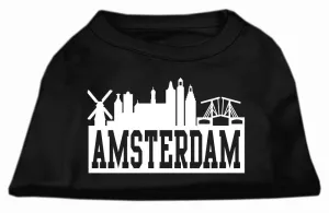 Amsterdam Skyline Screen Print Shirt Black Lg (14)