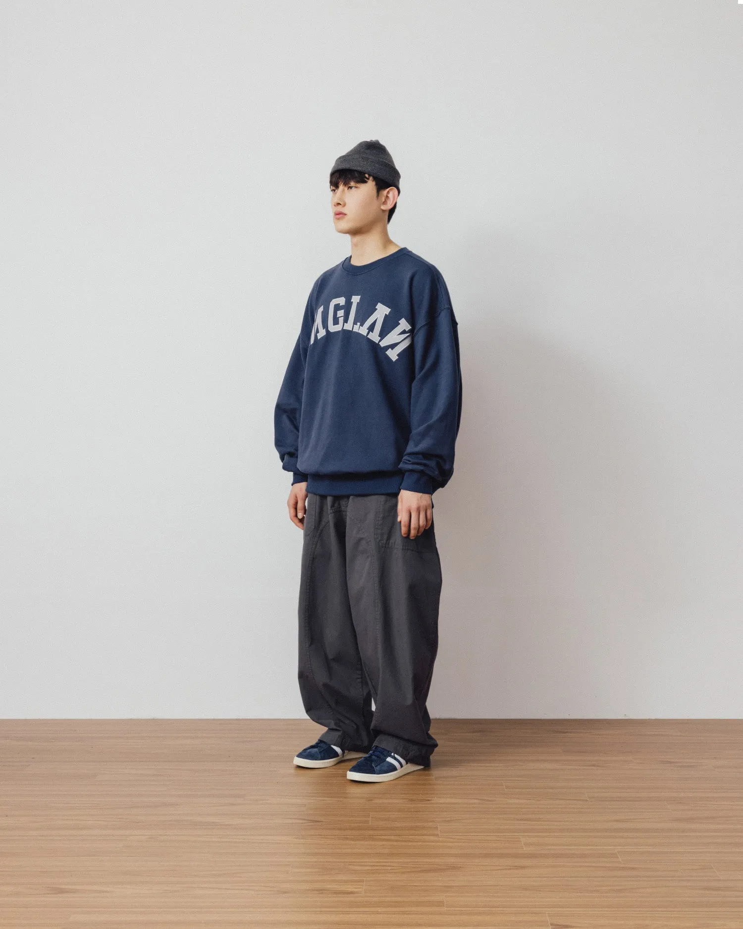 APPLIQUE BIG LOGO SWEAT SHIRT - DEEP BLUE