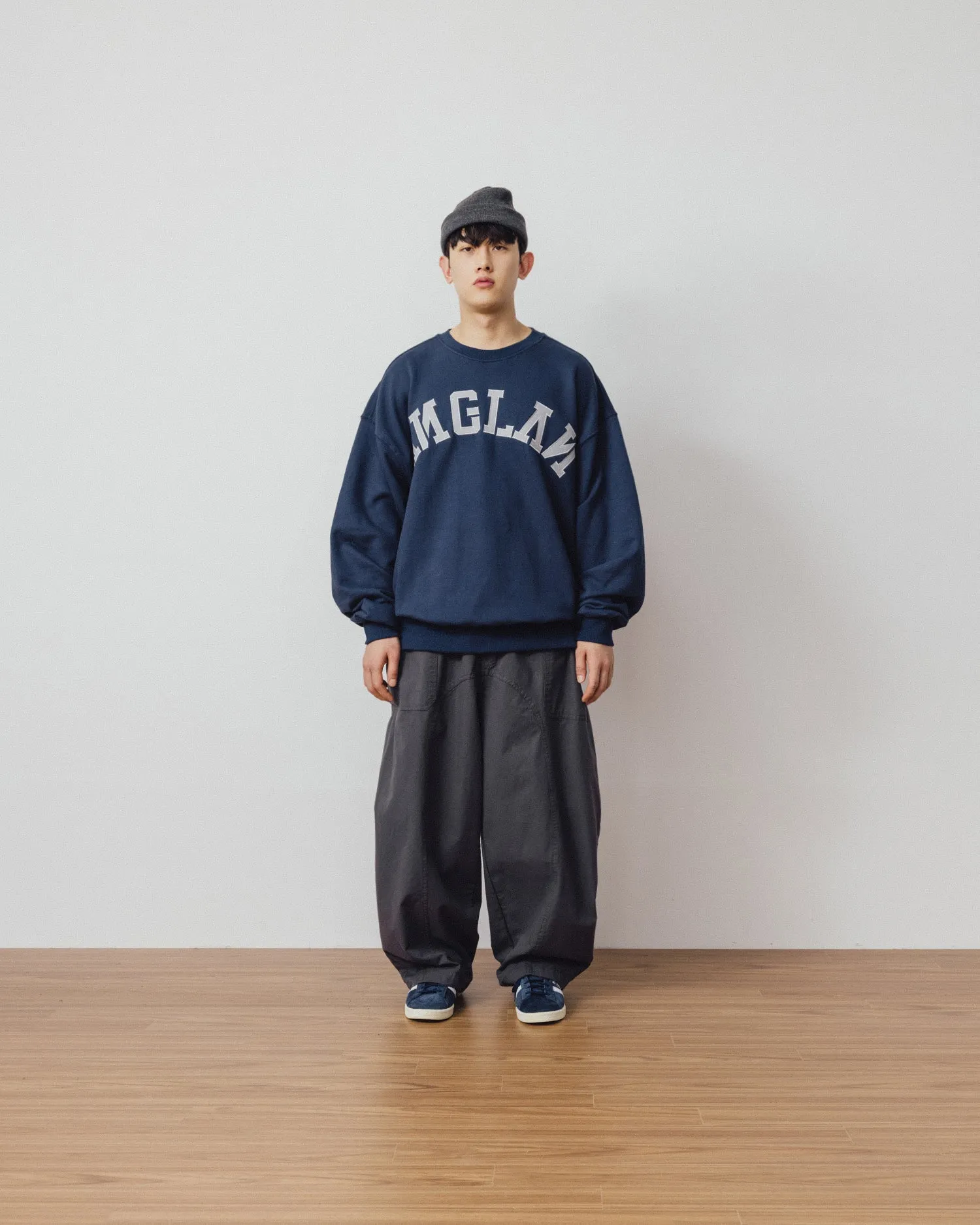 APPLIQUE BIG LOGO SWEAT SHIRT - DEEP BLUE