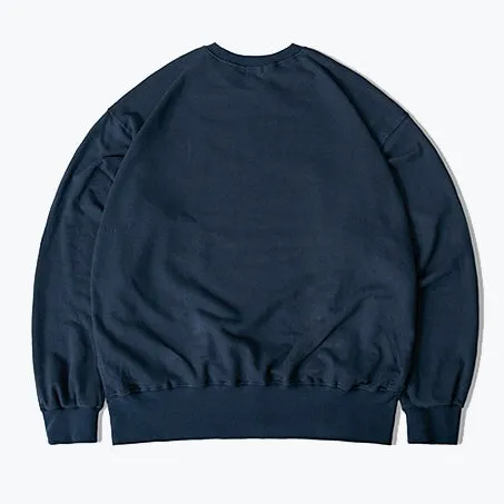 APPLIQUE BIG LOGO SWEAT SHIRT - DEEP BLUE