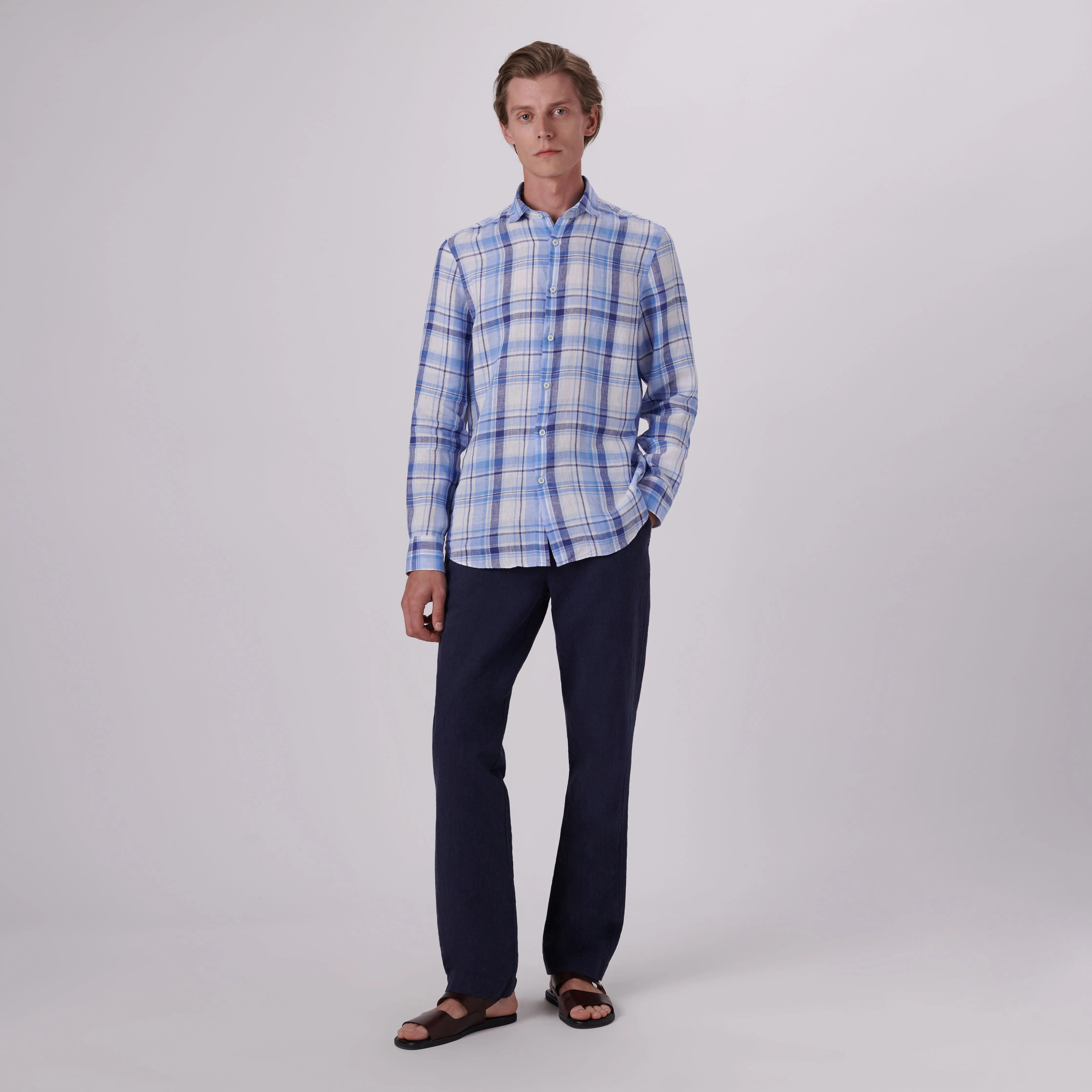 Axel Plaid Check Linen Shirt