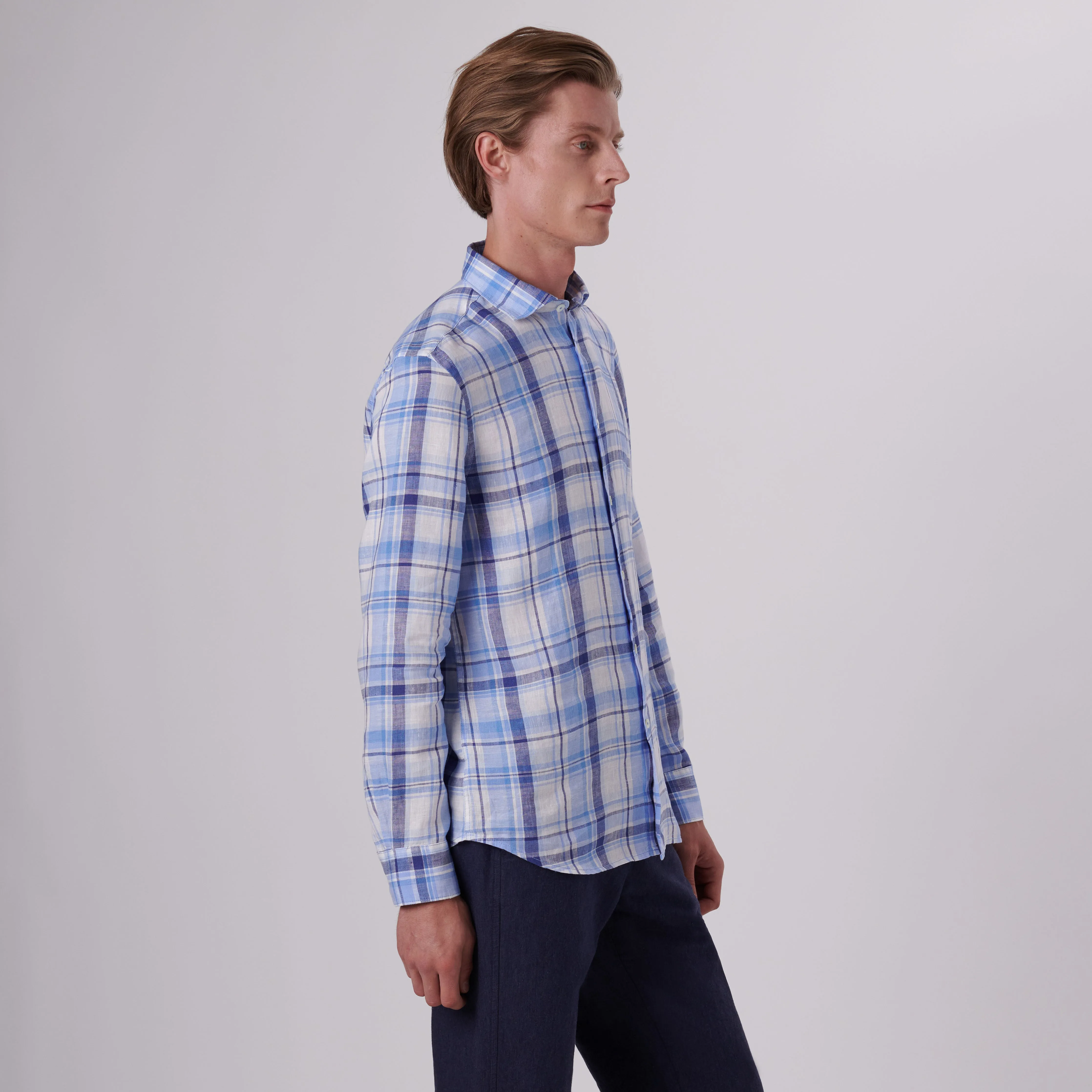 Axel Plaid Check Linen Shirt