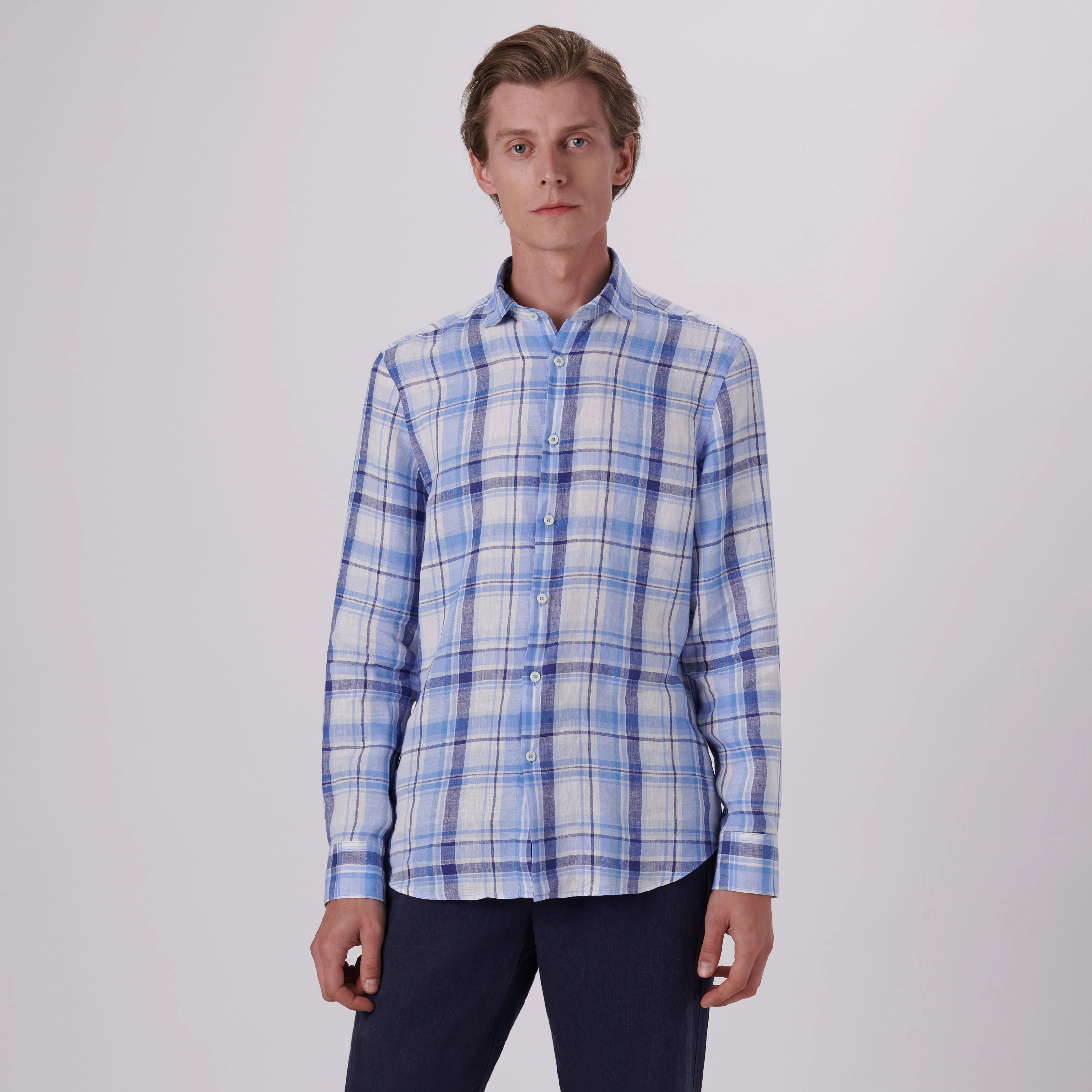 Axel Plaid Check Linen Shirt