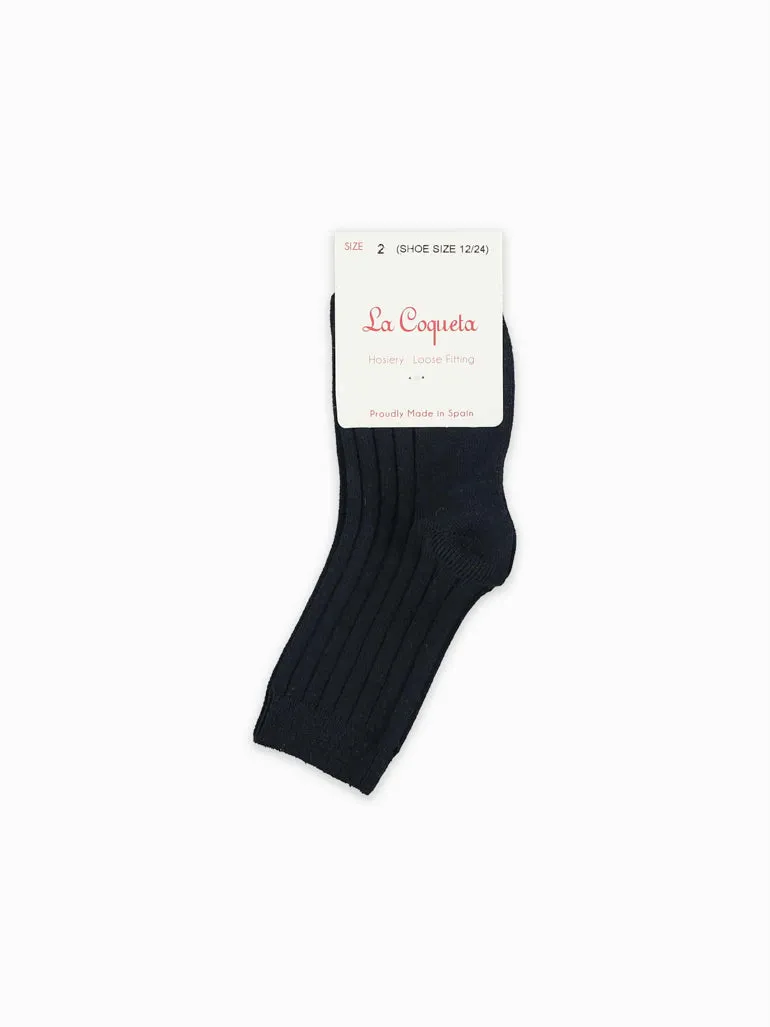 baby navy ribbed short socks