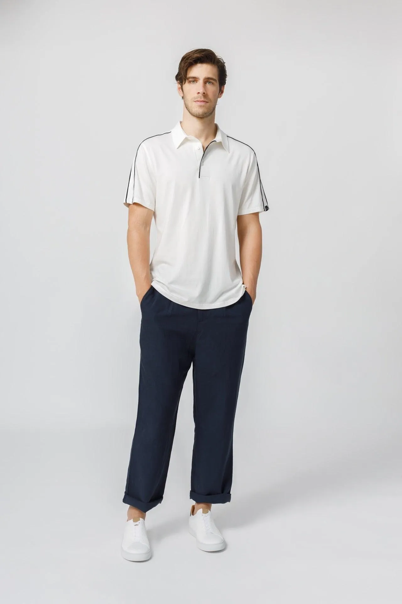 Bamboo Contrast Piping Polo Shirt