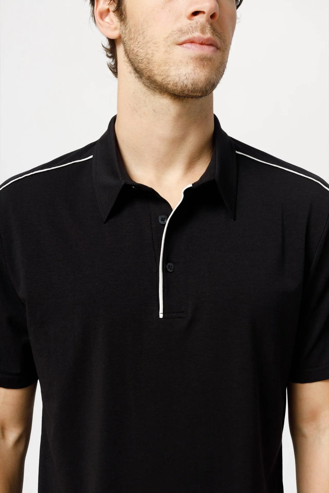 Bamboo Contrast Piping Polo Shirt