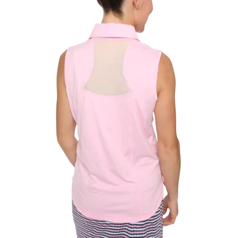 Beyln Key Women's Mesh Panel Polo Sleeveless