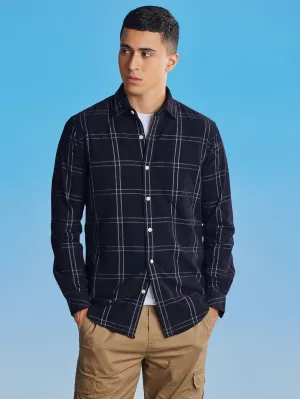 Black Corduroy Checked Shirt