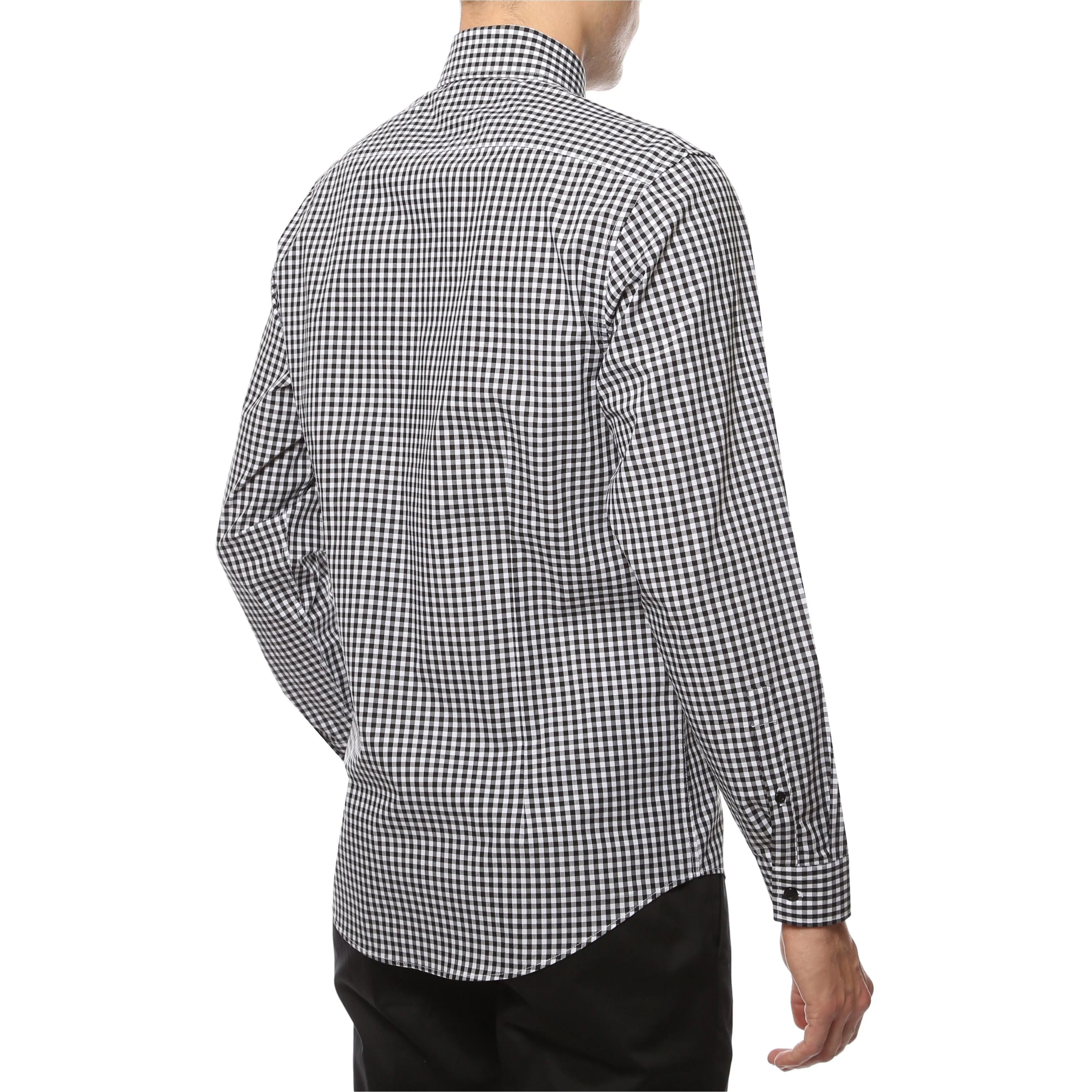 Black Gingham Check Slim Fit Shirt