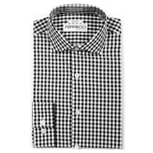 Black Gingham Check Slim Fit Shirt