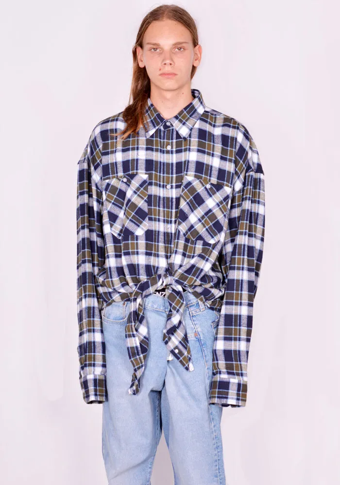 BLESS N°75 5342 WINTER POINTYSHIRT VINTAGE CHECKED FLANNEL