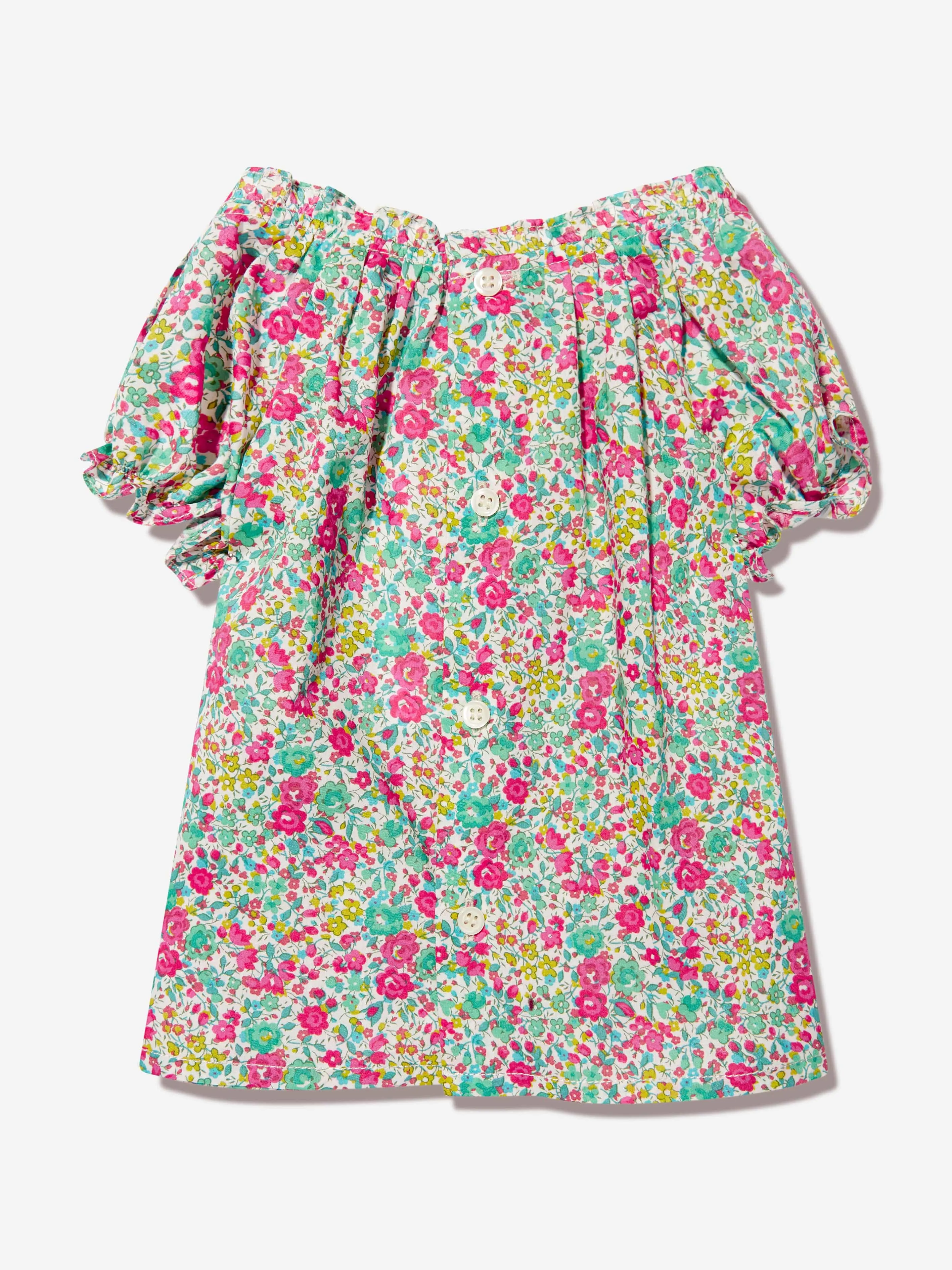 Bonpoint Baby Girls Floral Grace Blouse in Mint