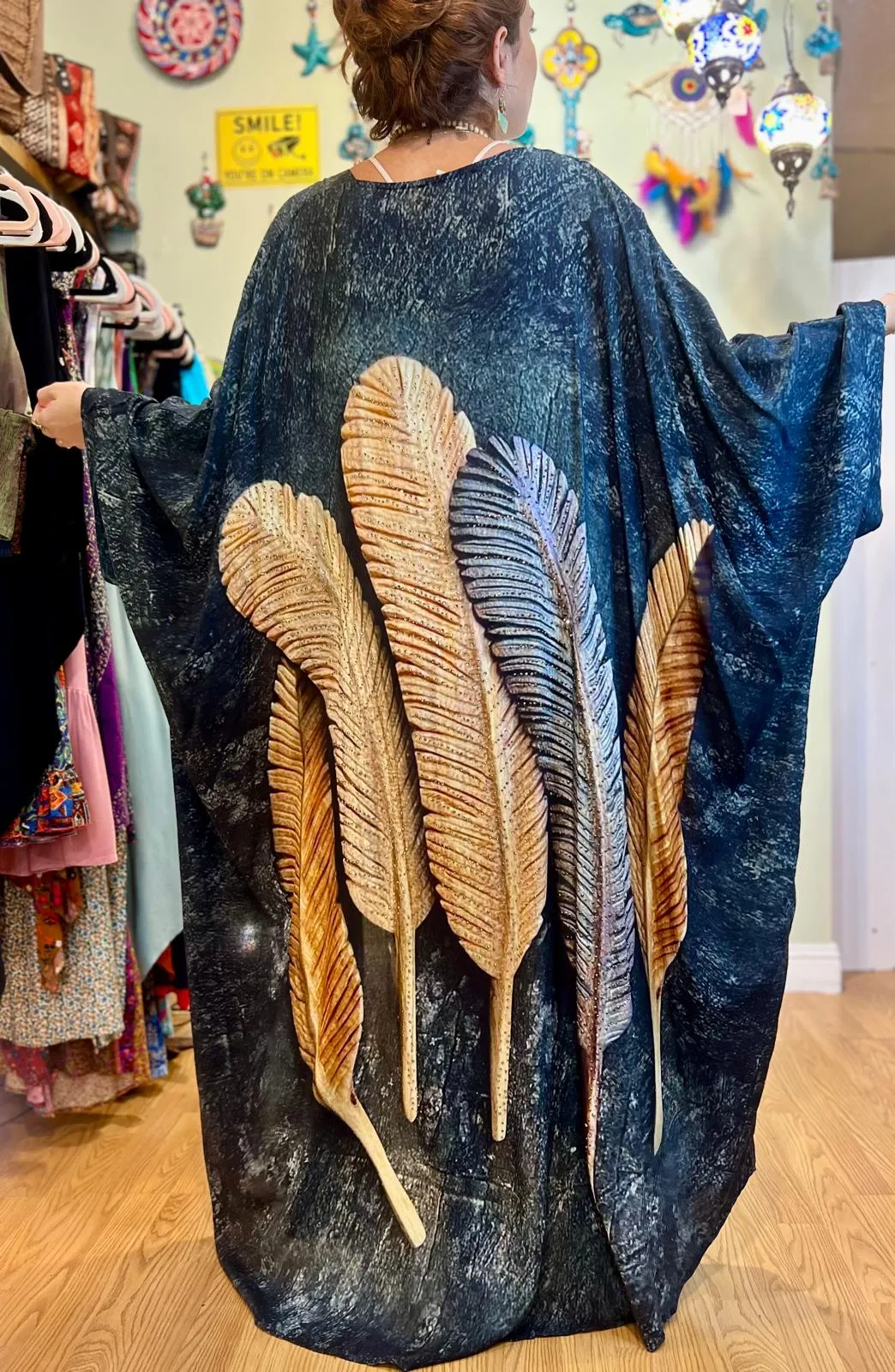 Brown Feather Kaftan