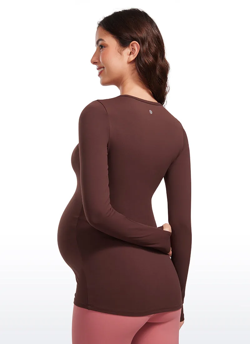 Butterluxe Long Sleeve Maternity Crewneck T-Shirts