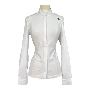 Cavalleria Toscana R-EVO L/S Competition Shirt w/Perforated Insert in White - Women's XS