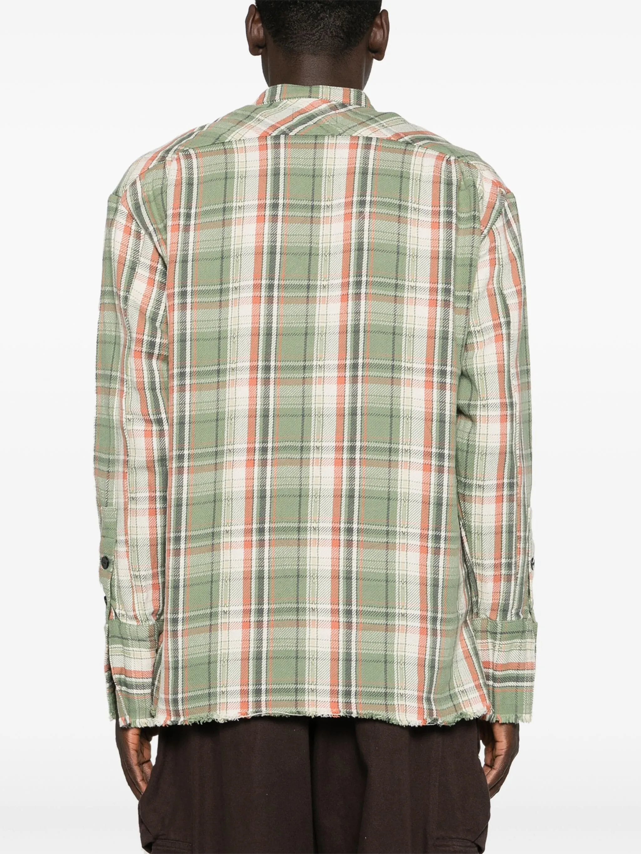 CHECKED PLAID STUDIO PATCHWORK LS SHIRT