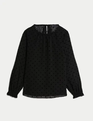 Chiffon Polka Dot Blouse