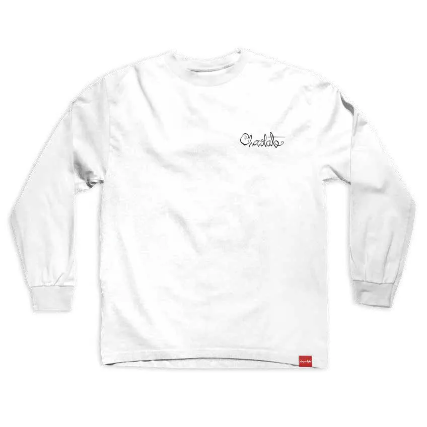 Chocolate '94 Script Long Sleeve Tee White