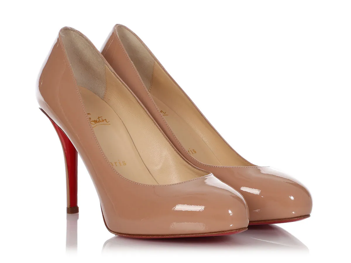 Christian Louboutin Nude Patent Argotik 100 Pumps