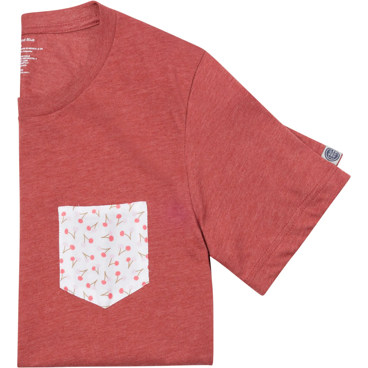 Clay Red Heather With Sweet Cherry Pocket T-Shirt