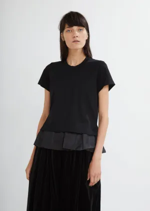 Cotton Ponte Ruffle Hem Tee