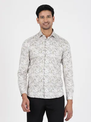 Creams Printed Slim Fit Party Wear Shirt | JB Studio