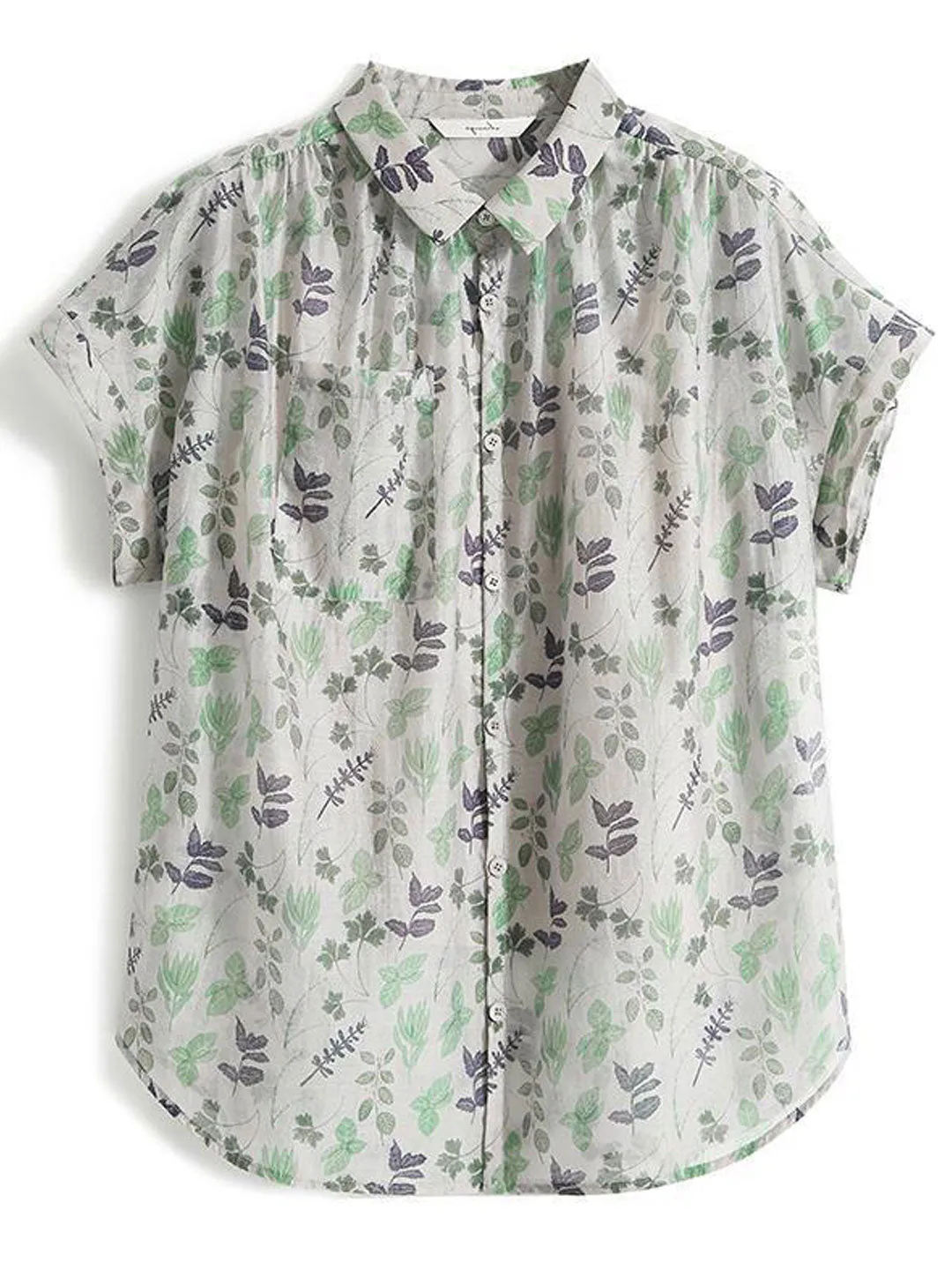 Grace Classic Lapel Floral Chiffon Blouse