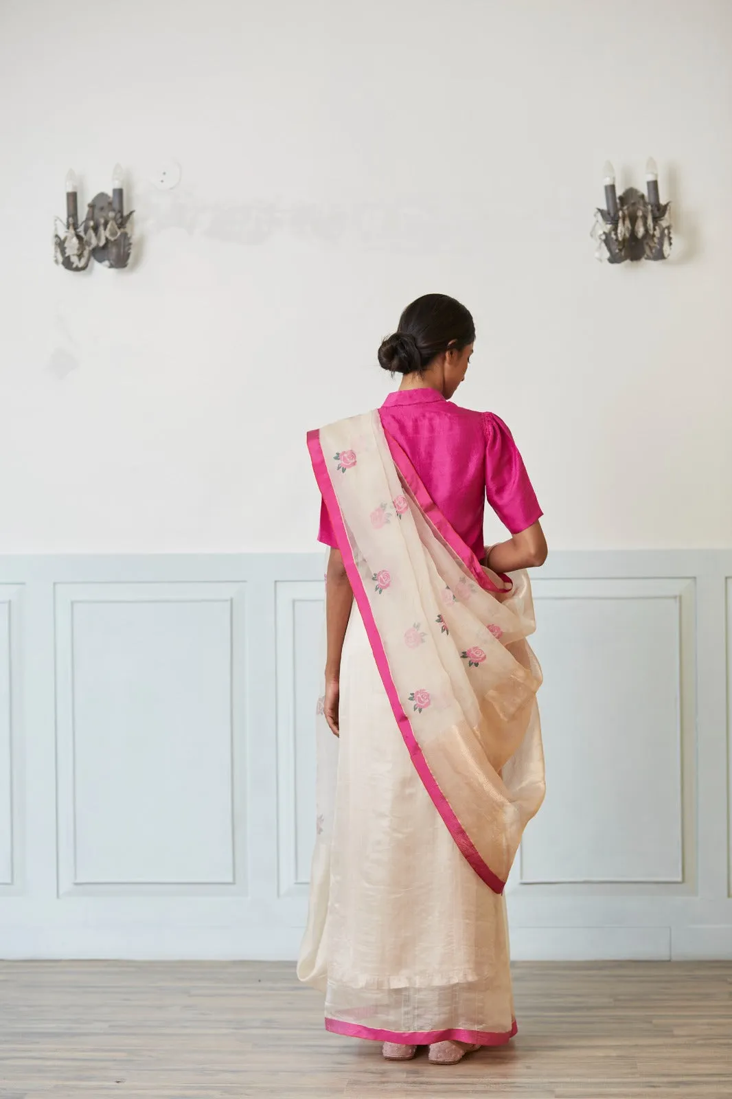 Grace Rose Jamdani Silk Saree