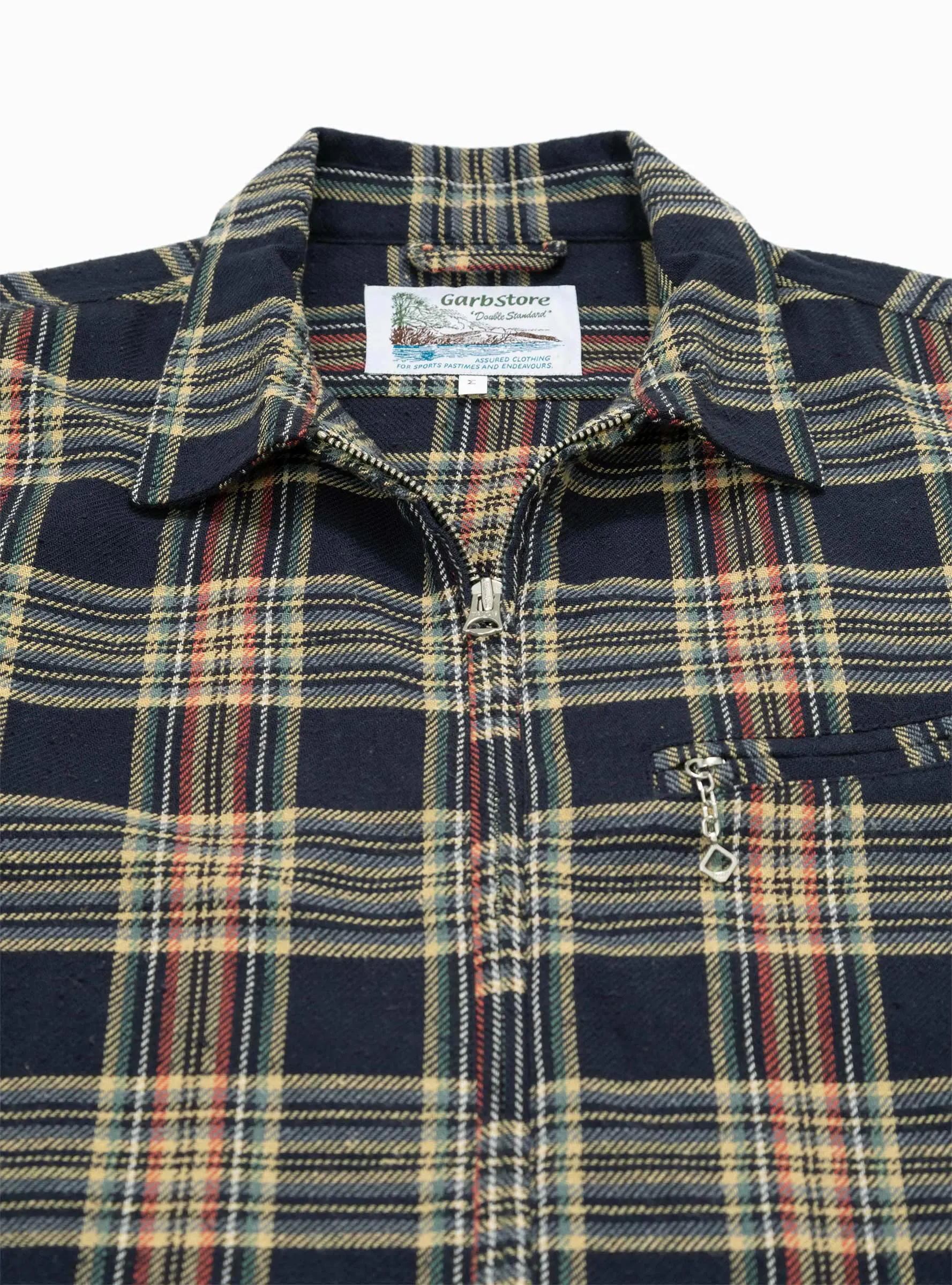 Grande Zip Shirt Midnight Blue Check