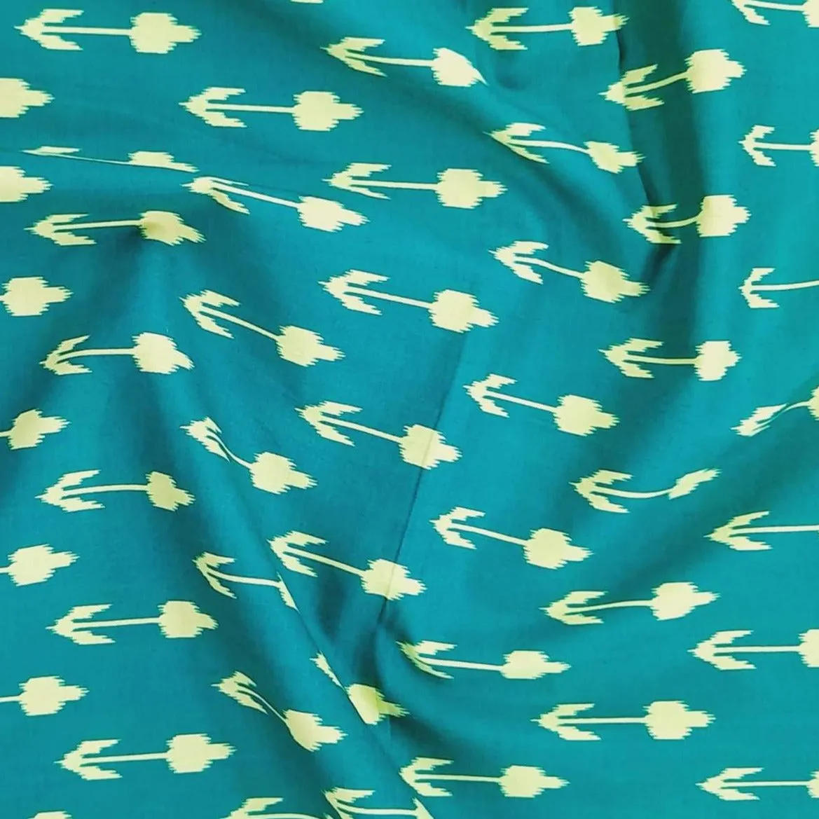 Green HandBlock Print Cotton Fabric