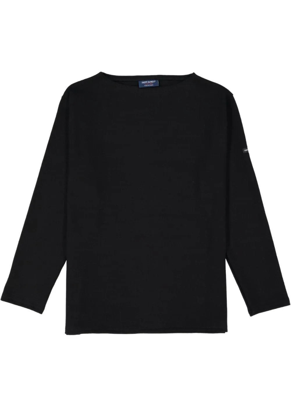 GUILDO - Boat Neck Breton Shirt Heavyweight Cotton | Unisex Fit (BLACK)