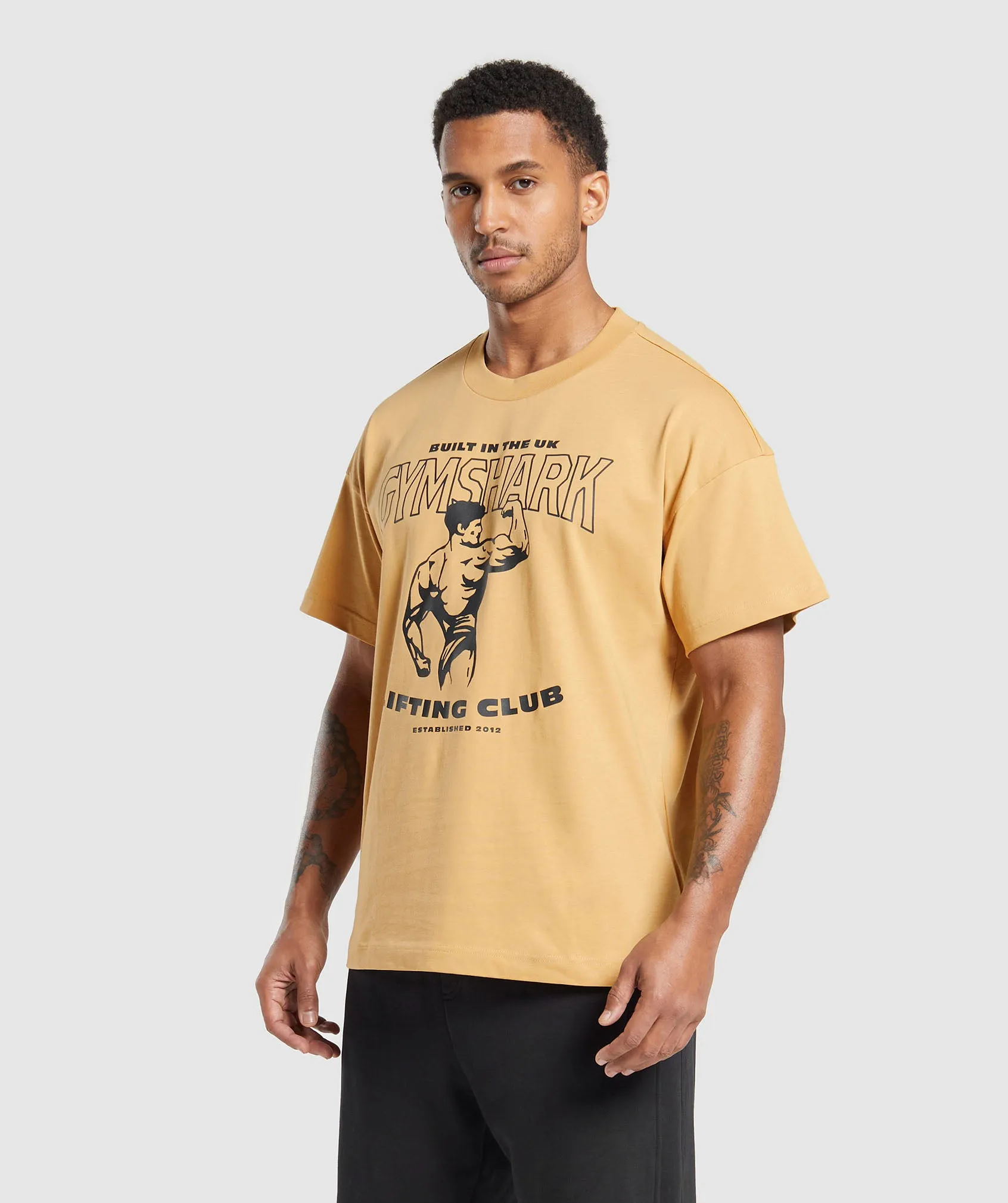 Gymshark Built in the UK T-Shirt - Rustic Yellow