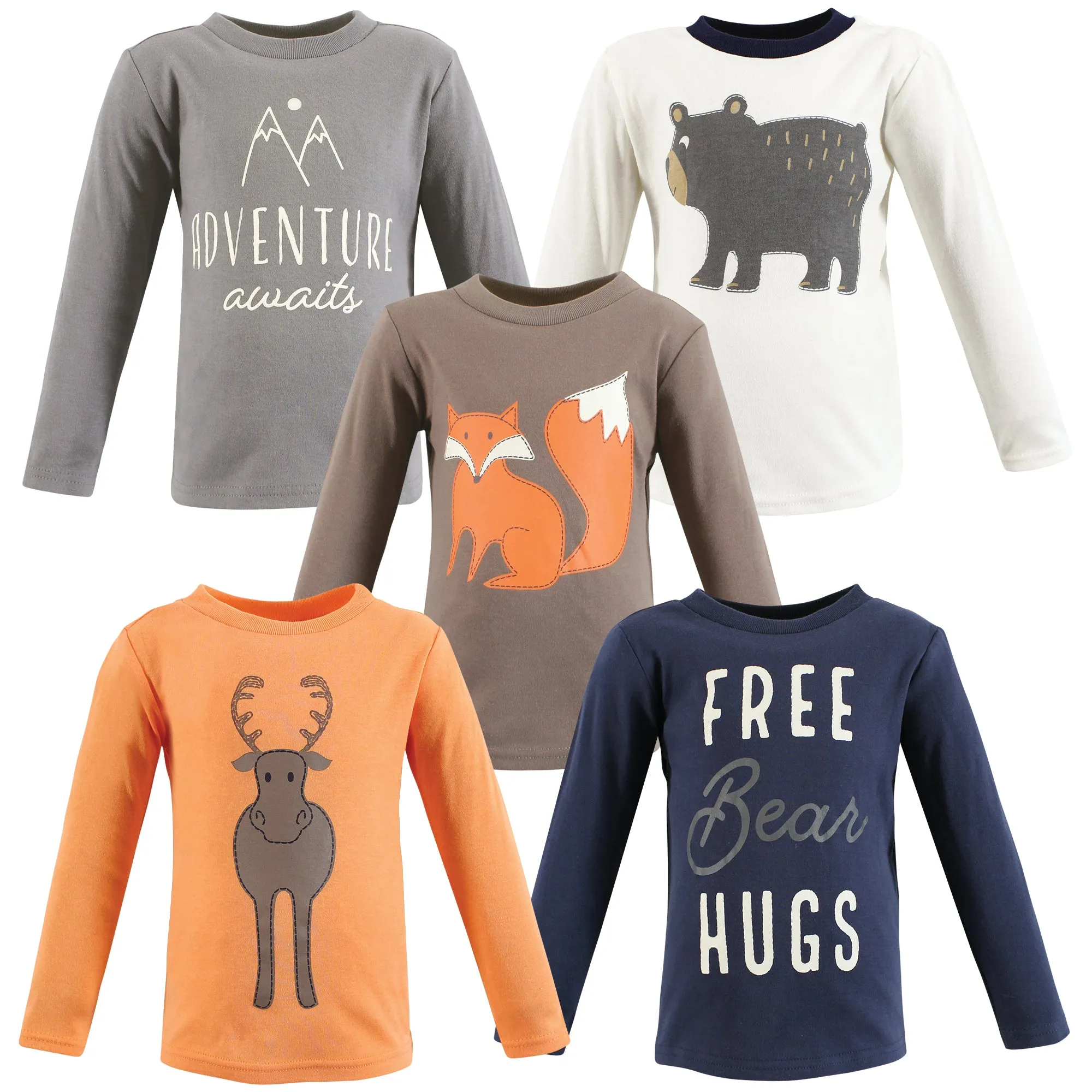 Hudson Baby Long Sleeve T-Shirts, Woodland