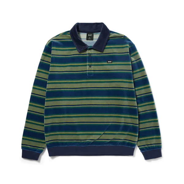 Huf Kramer L/S Velour Shirt - Pine