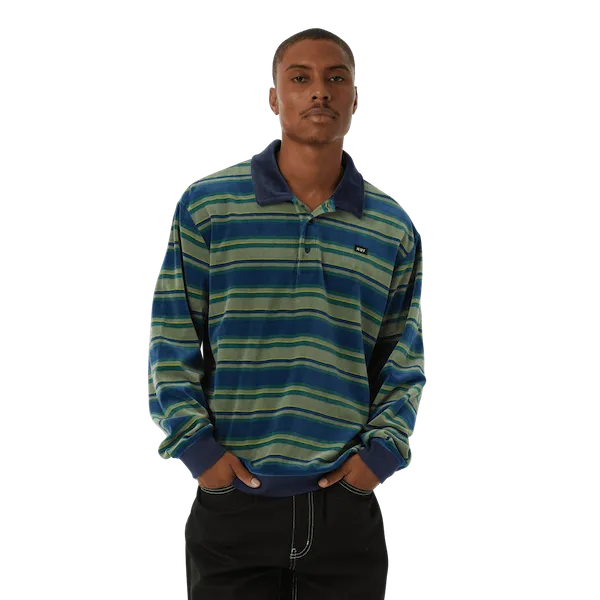 Huf Kramer L/S Velour Shirt - Pine