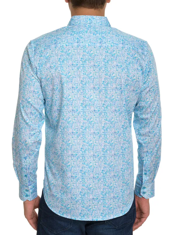 IMPRESSION LONG SLEEVE BUTTON DOWN SHIRT