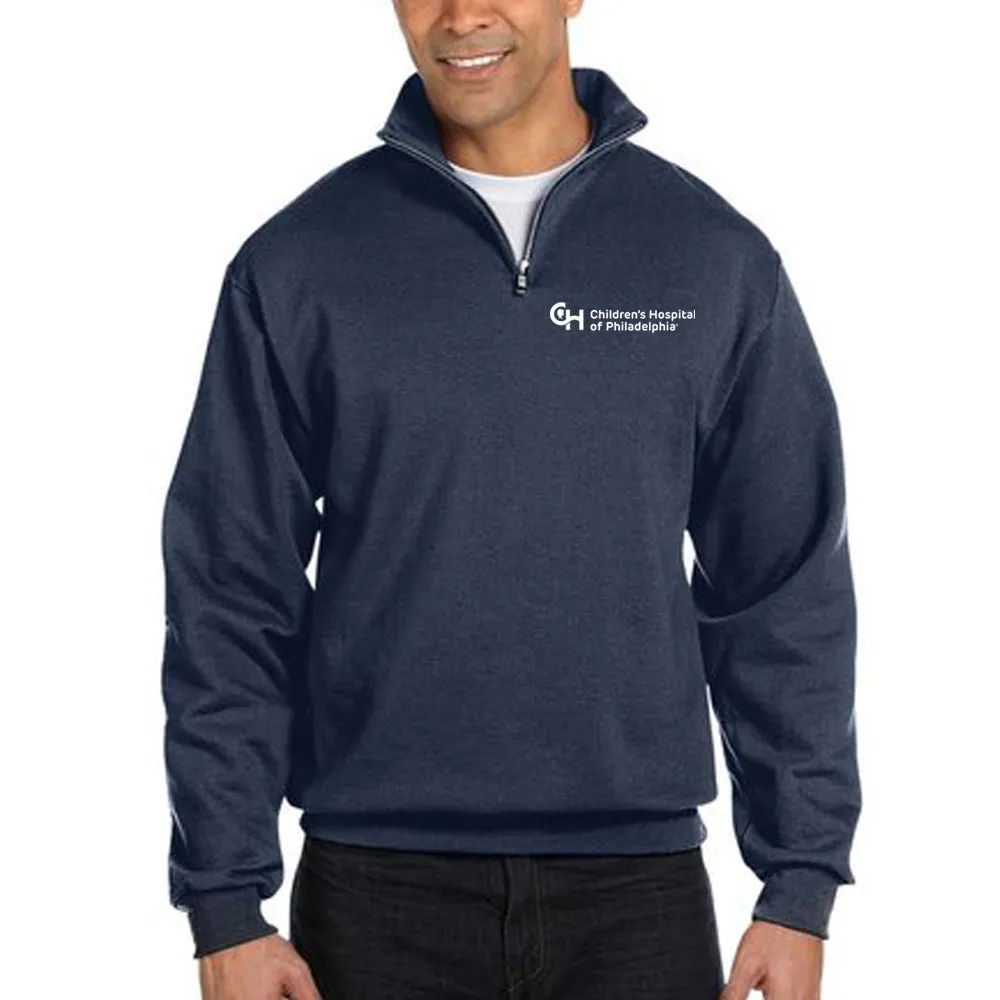 Jerzees Sweatshirt 1/4 Zip Cadet Collar With White Logo