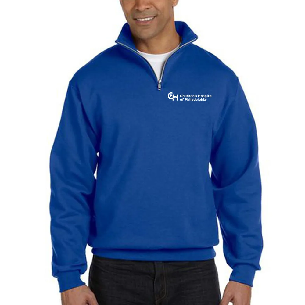 Jerzees Sweatshirt 1/4 Zip Cadet Collar With White Logo