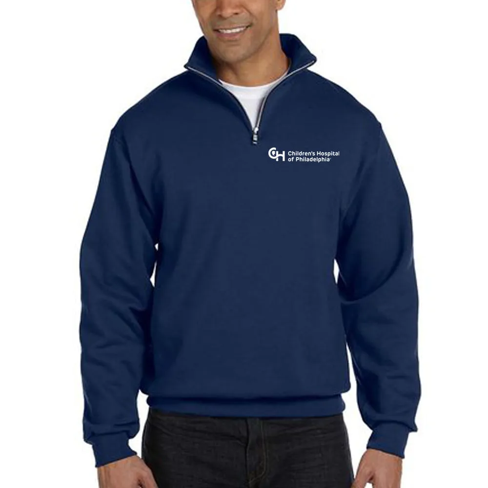 Jerzees Sweatshirt 1/4 Zip Cadet Collar With White Logo