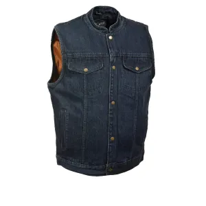 M Boss Motorcycle Apparel Apparel BOS13520 Men's Blue Denim Snap Front