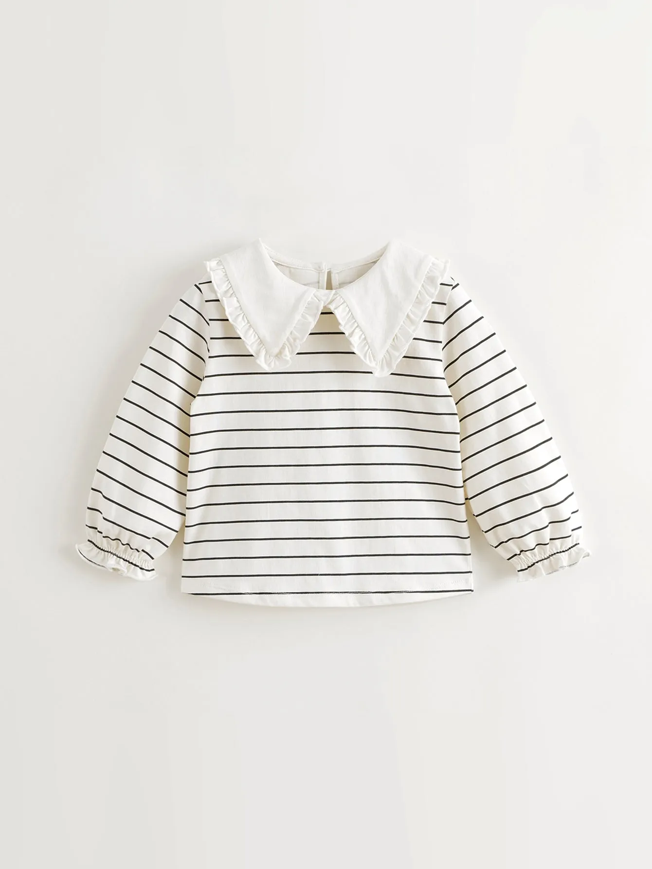 MARC & JANIE Girls Rustic Large Peter Pan Collar Striped T-shirts 241181