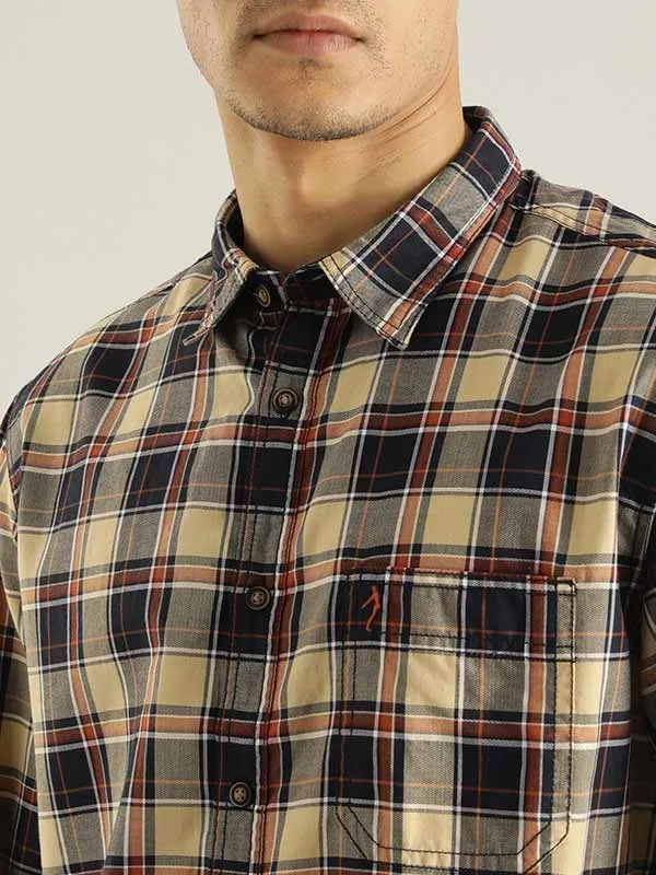 Men Checked Full Sleeve Cotton Blend Shirt