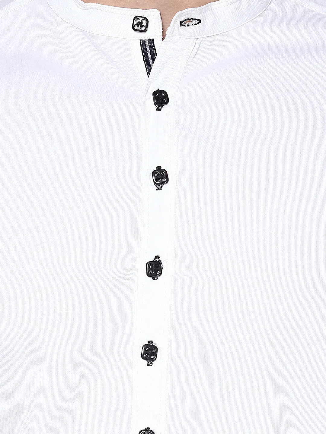 Men's White Pure Cotton Shirt Kurta - Even Apparels