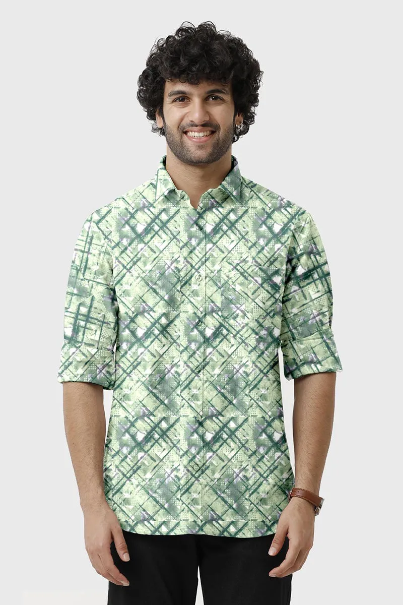 Miami - Green Printed Casual Shirts for Men | Ariser