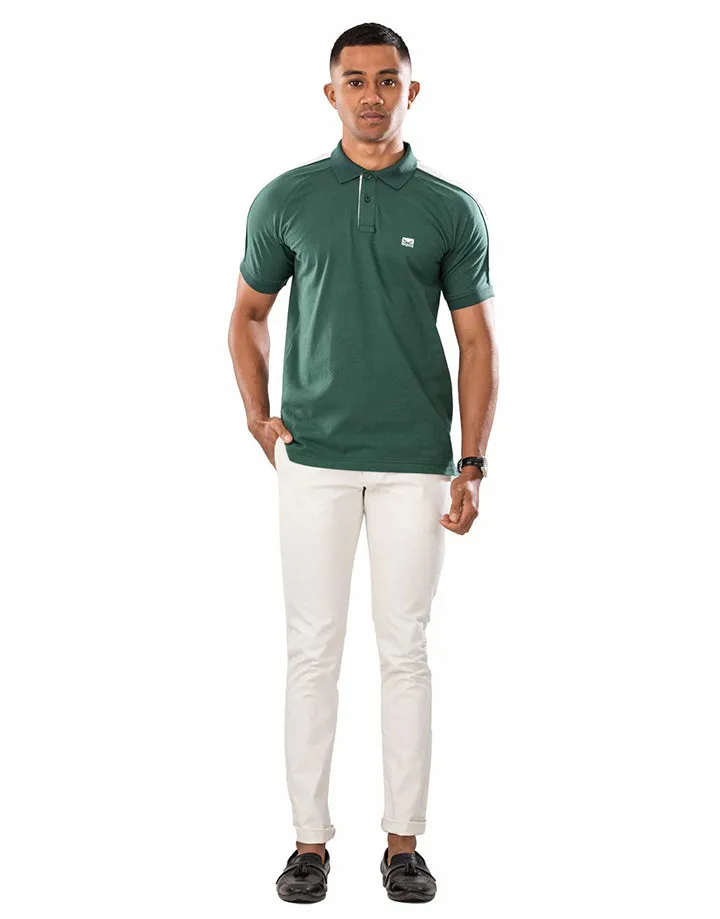 Moose Men’s Edgy Bi–Color Polo T–Shirt