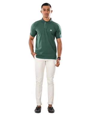 Moose Men’s Edgy Bi–Color Polo T–Shirt