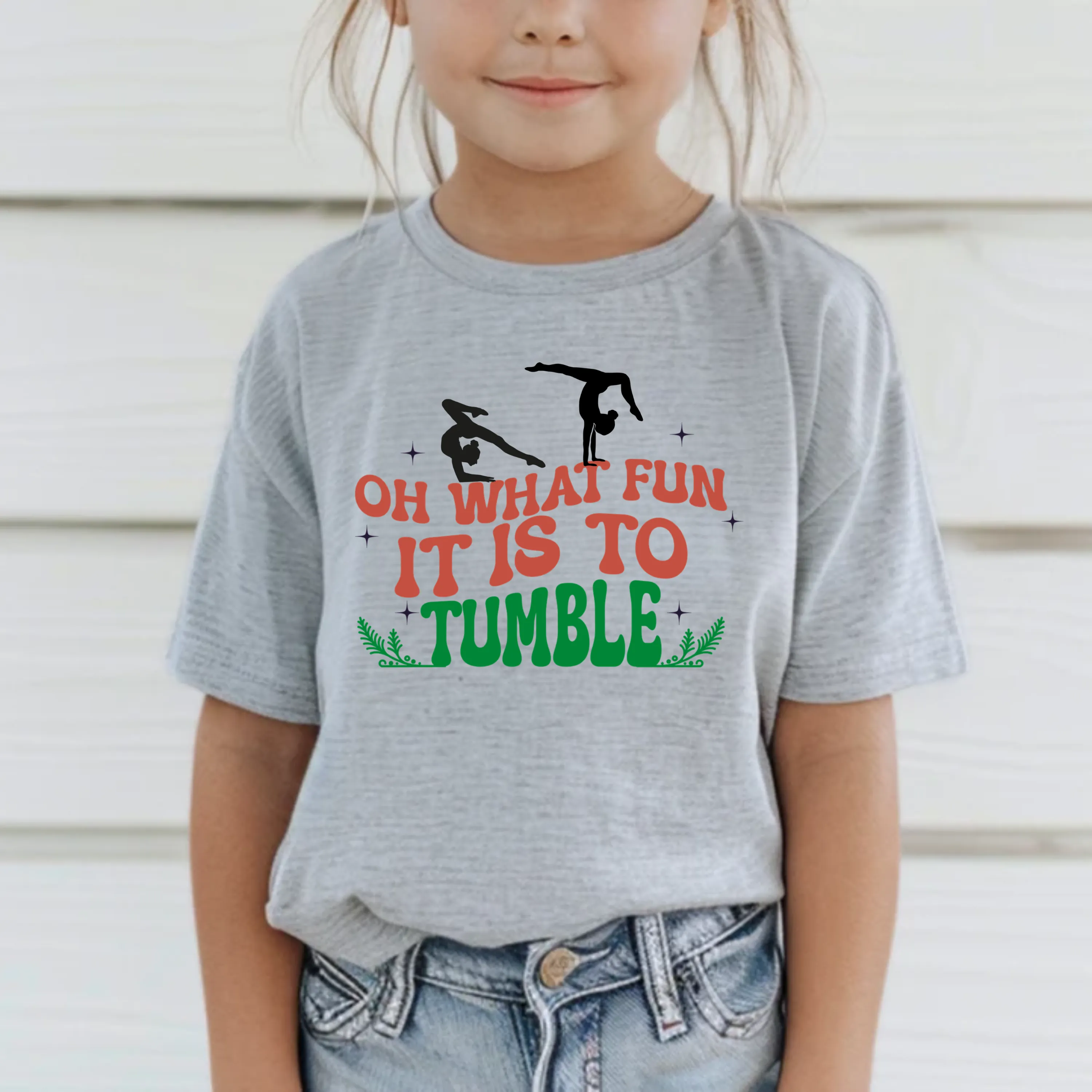 Oh What Fun It Is To Tumble | Christmas Gymnastics Shirt for Kids